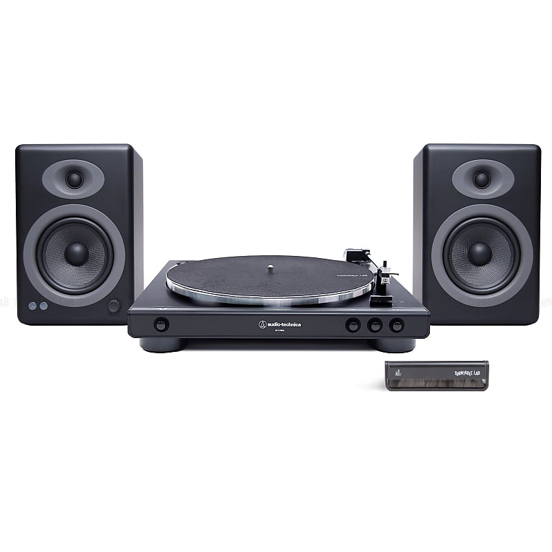 Audio-Technica: AT-LP60X / Audioengine A5+ / Turntable Package Black Turntable / Black Speakers  			