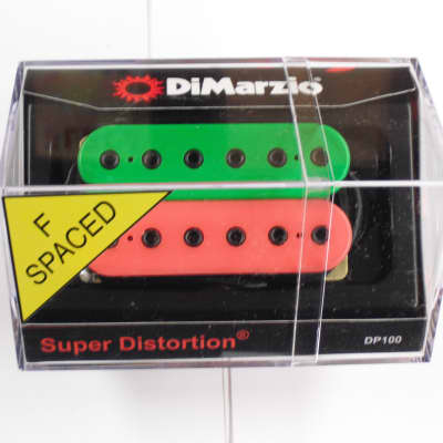 DiMarzio F-spaced Super Distortion Bridge Humbucker Pink/Green W/Black Poles DP 100 image 1
