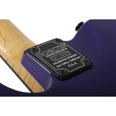 Schecter PT Classic 6-String Right-Handed Electric Guitar with Mahogany Semi-Hollow Body and Ebony Fretboard (Purple Burst) image 5