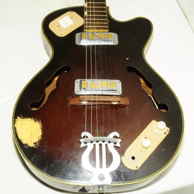 Teisco ep-8 1960s Full Acoustic Electric Guitar Ref No 4777 image 2