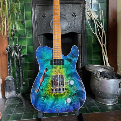NAH Guitars Fire and Ice Telstar 2022 Yellow-Green-Blue Burst for sale