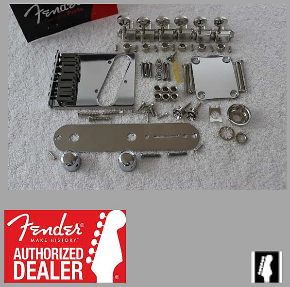 Fender American Telecaster Chrome Hardware Set w/ Tuners Modern 6saddle Bridge USA Tele 099-0807-100 image 1