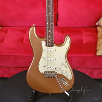 K-Line Springfield S-Style Electric Guitar - In a Relic Firemist Gold Finish #030468! image 1