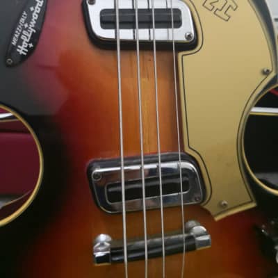 Vintage 1964 Meazzi Effe Violin Bass Guitar (Eko Teisco Framus Hofner Harmony Silvertone Kay) image 6