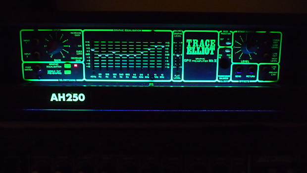 Mid 80s Vintage Modified Trace Elliot MK V GP11 AH250 Vintage Bass Guitar  Amplifier w/ Black Light