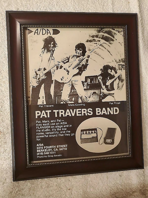 1980 A/DA Pedals Promotional Ad Framed Pat Travers Band Original image 1