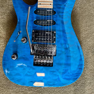 ESP LTD MH-103 QM - 2016, See Thru Blue, Left Handed image 2
