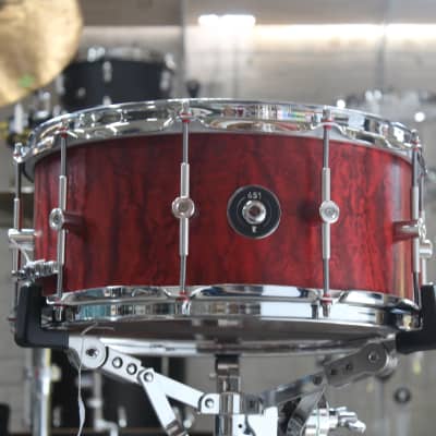 651 Drums Red Waterfall Bubinga 6.5x14" Snare image 2