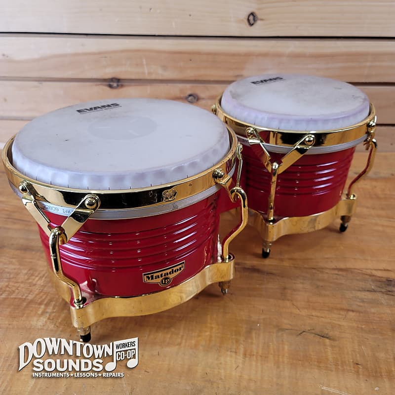 LP Latin Percussion Matador Bongo Set with Enduro Hard Case Reverb