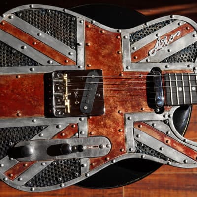 AIO Custom Art Electric Guitar - British Flag w/Gator Hard Case image 13