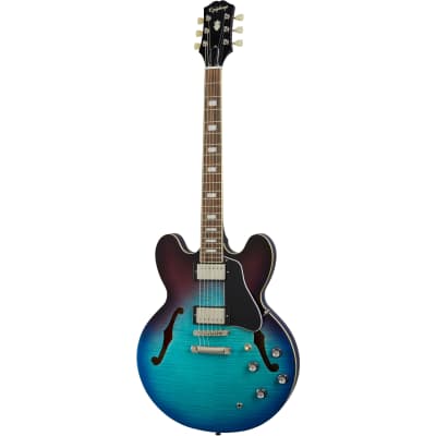 Epiphone ES-335 Figured Semi-Hollowbody Electric Guitar, Blueberry Burst image 2