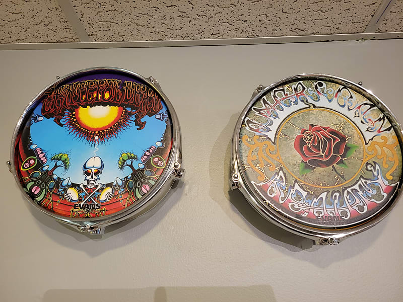 Handmade Grateful Dead 10" Wall Hanging Drum Decorations Set Reverb