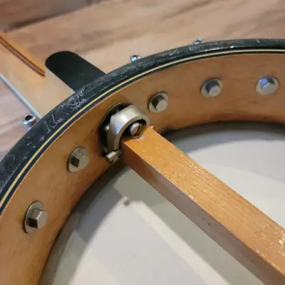Lyon & Healy F Style 4 String Open Back Tenor Banjo Birds Eye Maple Un Cleaned But Solid image 16