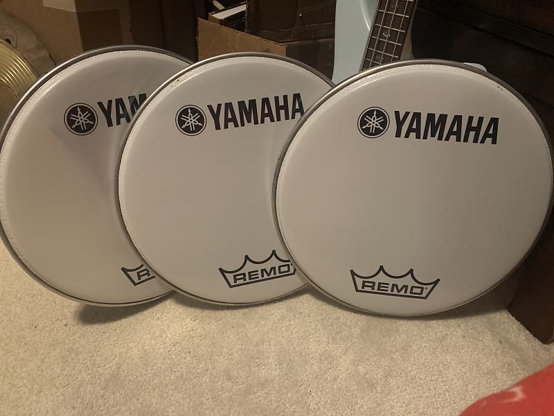 Set of 3 Remo/Yamaha 14” Marching Bass Drum Heads | Reverb