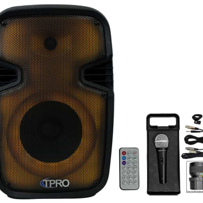 Technical Pro PLIT8 Portable 8" Bluetooth Party Speaker w/LED + Microphone image 1