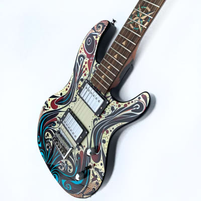Lindo Sahara Electric Guitar | Nautical Star 12th Fret Inlay - Graphic Art Finish | 20th Anniversary Special Edition image 10