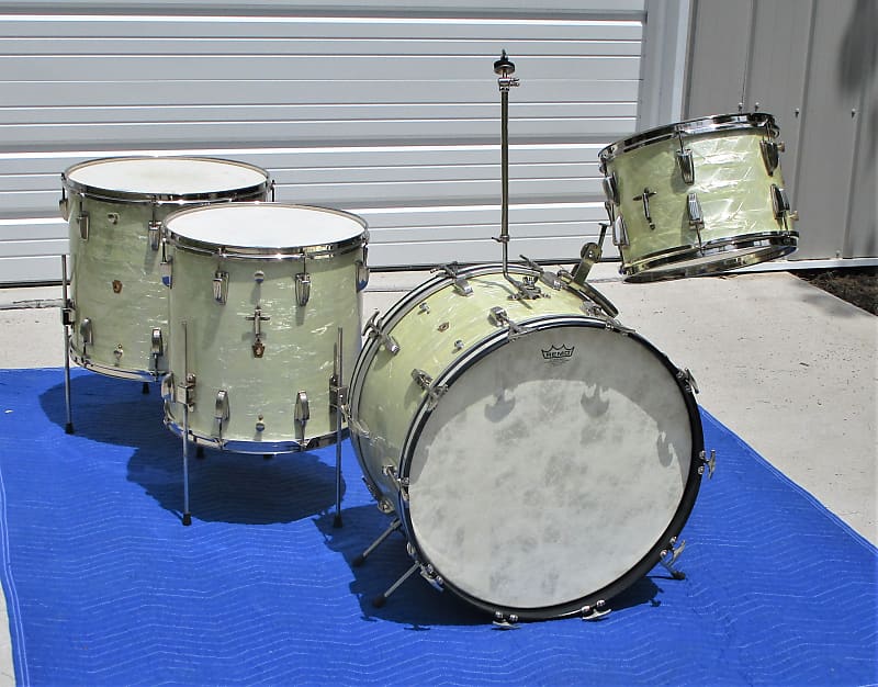 1950s vintage Ludwig wfl 'Buddy Rich' white marine pearl Reverb