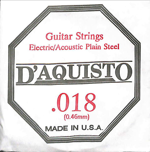 Four (4) - .018 Plain Nickel Silver - D'Aquisto - Electric / Acoustic Guitar Strings image 1