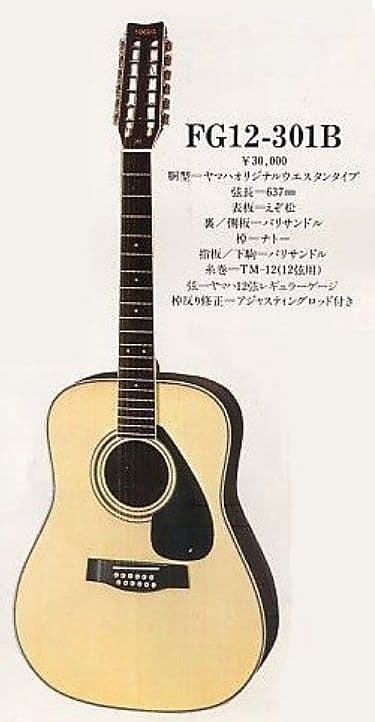 YAMAHA 12弦 アコースティックギター FG12-301B - 弦楽器、ギター