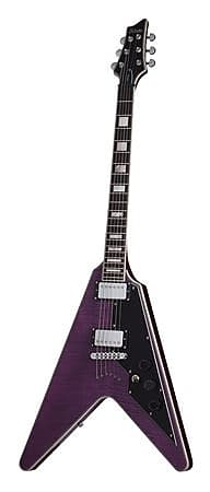 Schecter V1 Custom Electric Guitar Trans Purple image 1