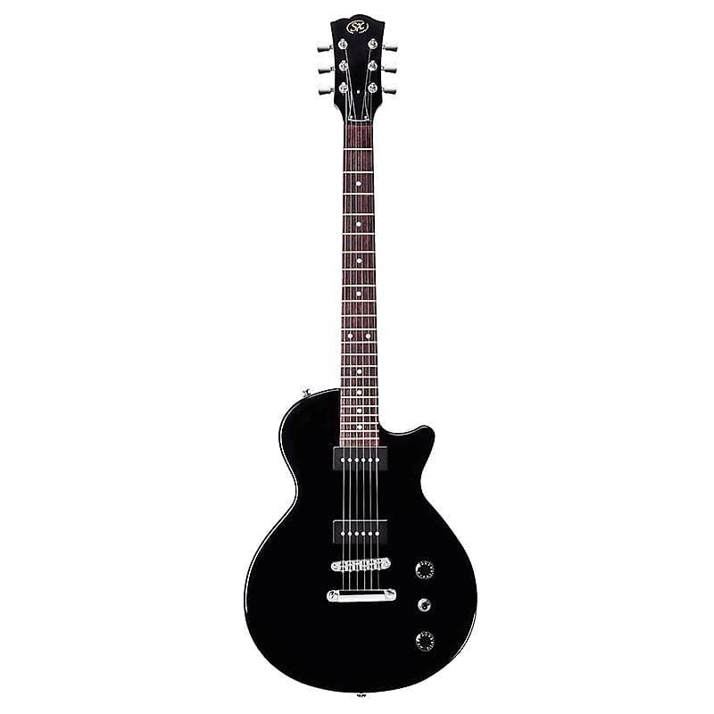 SX LPJ style electric guitar black image 1