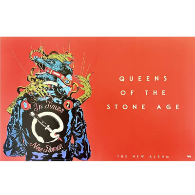 QUEENS OF THE STONE AGE - In Times New Roman 2023 Ltd Ed RARE NEW Tour Poster Banner! QOTSA Eagles Of Death Metal Kyuss Them Crooked Vultures Mondo Generator Screaming Trees Stoner Rock Alternative Metal Desert for sale