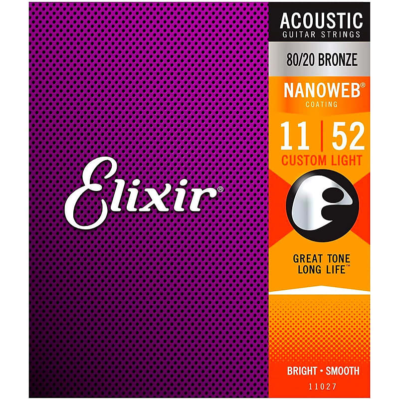 Elixir Nanoweb Acoustic 80/20 Custom Light 11-52 image 1