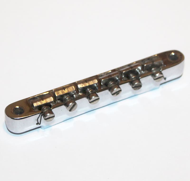 1960's Gibson Chrome Patent Number Bridge ABR-1 Brass Saddles | Reverb