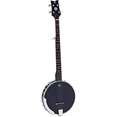 Ortega Guitars OBJE250OP-SBK Raven Series 5-String Open-Back Banjo in Satin Black w/ Gig Bag image 1
