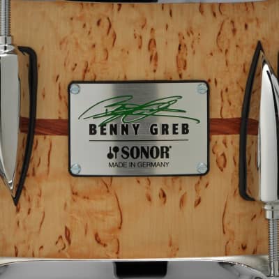 Sonor 13x 5.75" Benny Greb Signature Beech Snare Drum with Teardrop Lugs and Bubinga Inlay image 21