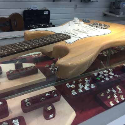 RaS Custom Hand Made Acoustic & Electric Guitar, White Wood Grain, Nice Guitar,  W/ Hard Travel Case image 9