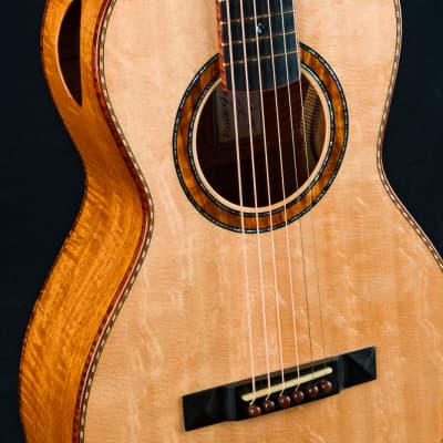 Ressler Parlor 12-Fret Flame Mahogany and Bearclaw Sitka Spruce NEW image 6