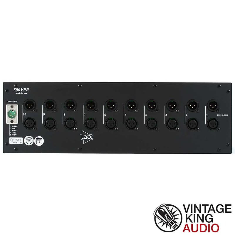 API 500VPR 3U Vertical 10-Slot 500 Series Rack with Tri-Polar PSU | Reverb