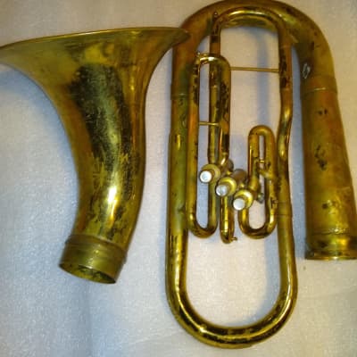 Buescher Elkhart Baritone/Tuba, USA, Lacquered Brass, missing MP stem image 2