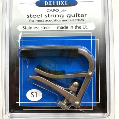 Shubb Capo Deluxe Steel String Guitar Fits Most Acoustic & Electric Stainless Steel S1 image 3