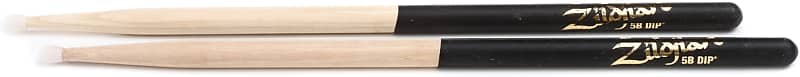 Zildjian Hickory Dip Series Drumsticks - 5B - Nylon Tip - Black (5BNDd1) image 1