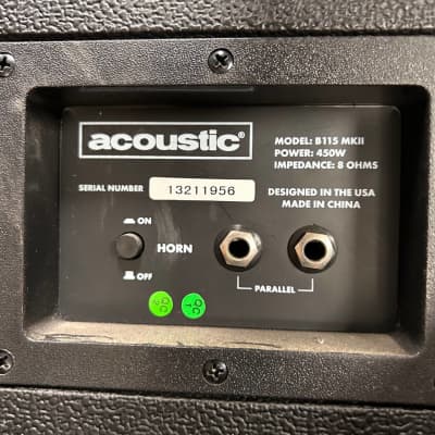 Acoustic Acoustic B115 MK II 450W Bass Amp Cabinet 450 Watts, 8 OHMS image 3