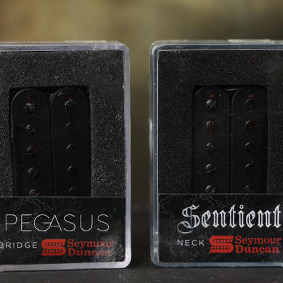 Seymour Duncan Pegasus & Sentient 6 String Guitar Humbucker Pickup Set Black image 1