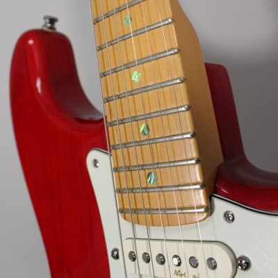 2000 Fender American Deluxe Stratocaster Transparent Crimson w/OHSC image 18
