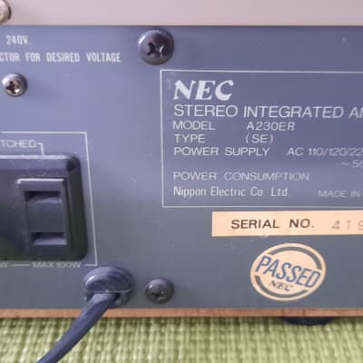 NEC A230E Stereo Integrated amplifier 1980's image 2