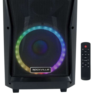 Rockville RockNGo 800 10" Portable Bluetooth Speaker w/LED+Wireless Microphones image 9