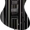 Schecter Synyster Gates Custom S Electric Guitar, Black with Silver Stripes