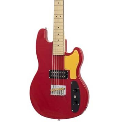 Eastwood Hooky Bass 6 PRO  Solid Alder Body Bolt-on Maple Neck 6-String Electric Bass Guitar - Red for sale