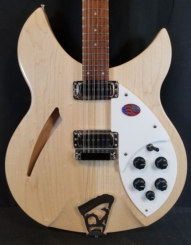 Rickenbacker 330 12 Mapleglo - Semi-Hollowbody 12 String Electric Guitar Natural Maple Color With Ca image 1