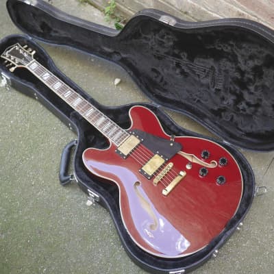Ventura 335 Style Electric Guitar, Wine Red, used for sale