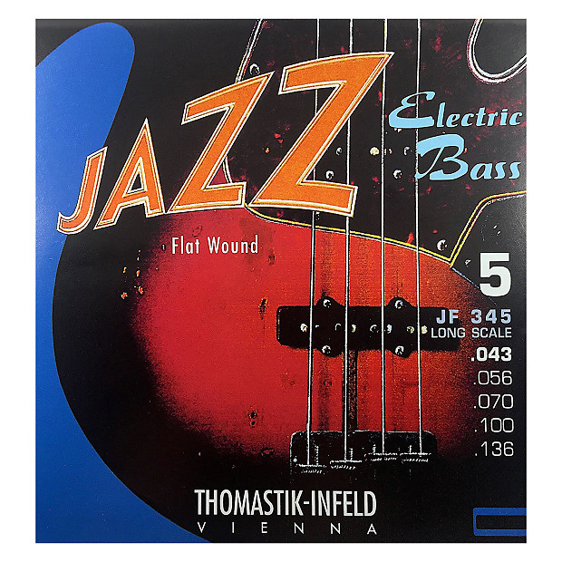 Thomastik-Infeld	JF345 Jazz Flat Wound Nickel Roundcore Bass Strings - Medium (.43 - .118) image 1