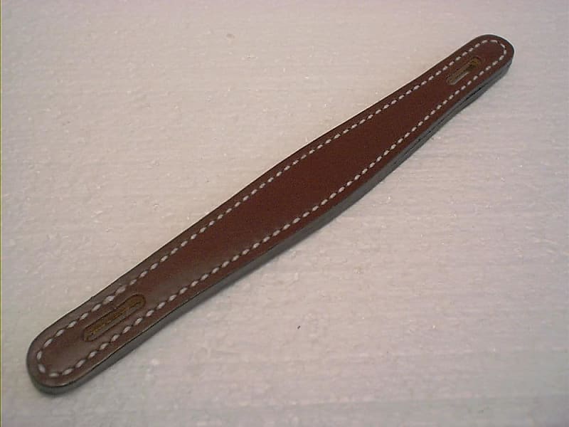 A Flat Brown and Black Leather Handle for Fender Amps image 1