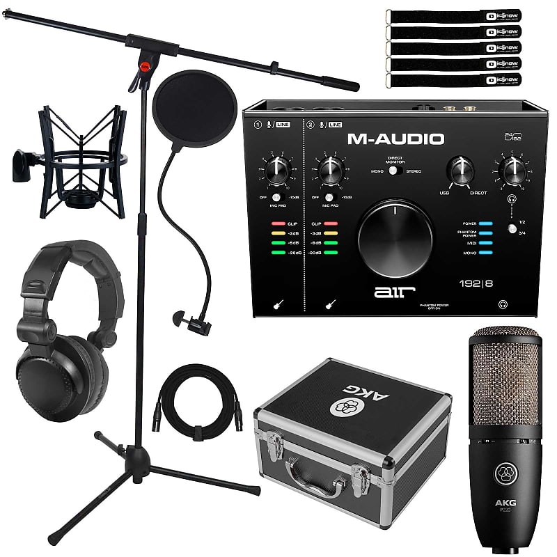 M-Audio AIR 192X8 USB MIDI Studio Audio Recording Interface w P220  Microphone
