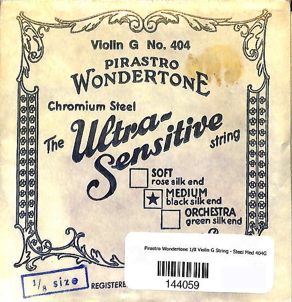 Pirastro Wondertone - 1/8 Violin G String - Steel Med Ball 404G image 1
