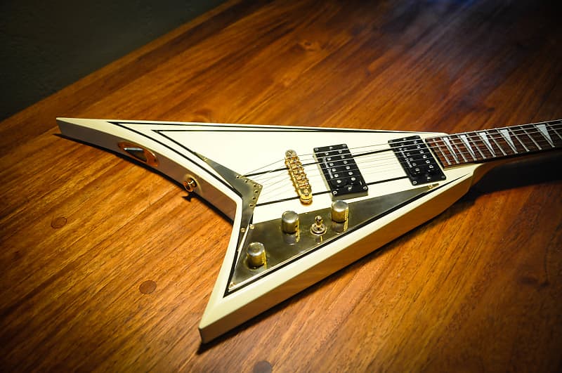 Jackson Randy Rhoads RR5 Tribute V- 2005 White/Gold-Made in Japan